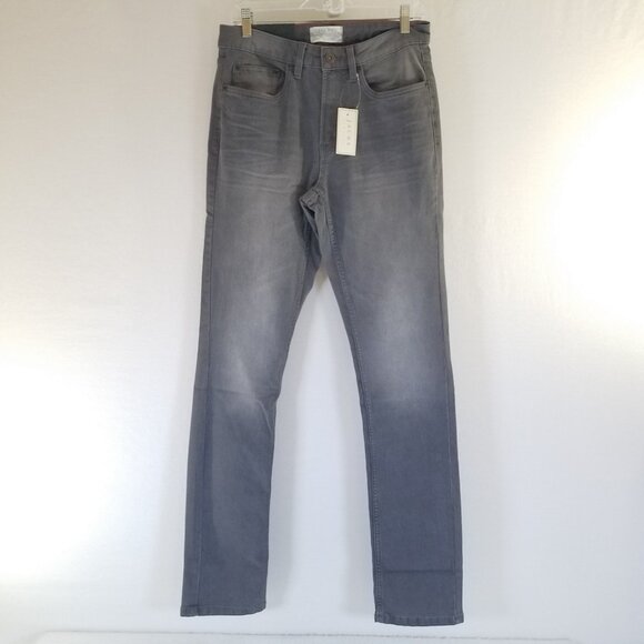 Jachs NY Straight Leg Gray Jeans Mens 31x34 Mid Rise Straight Fit Stretch Denim - Picture 1 of 13